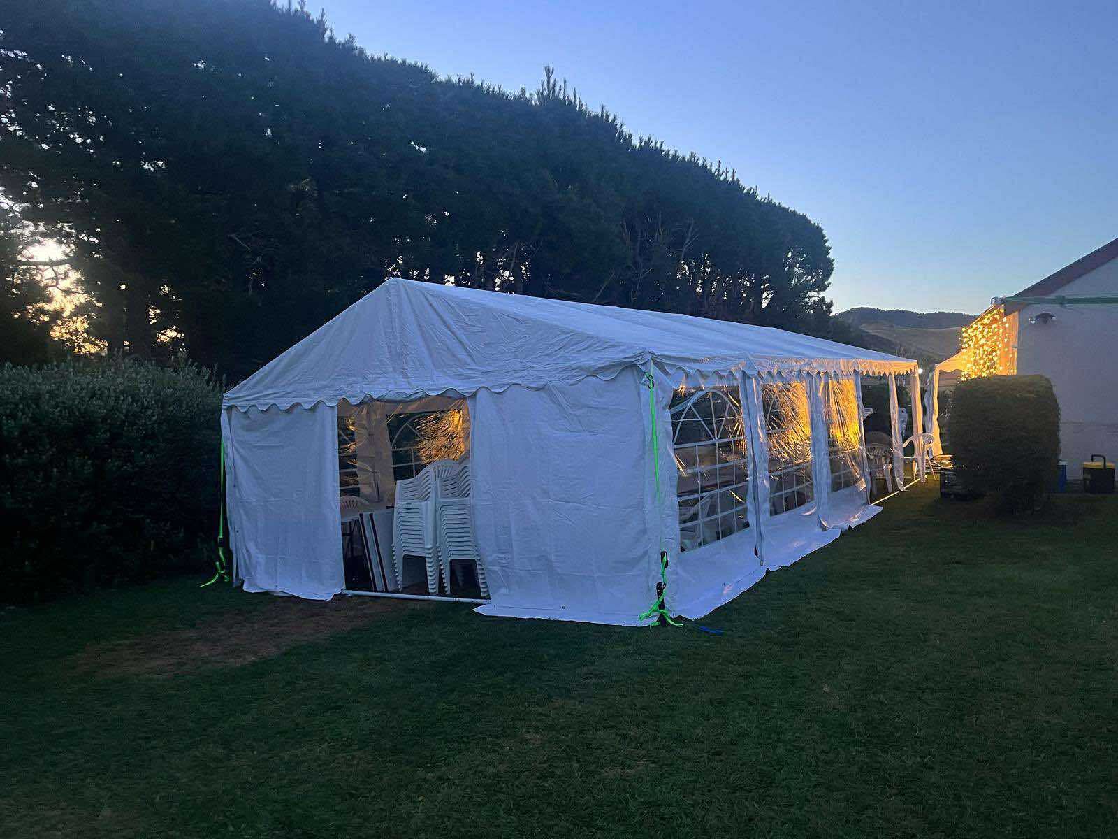 Outdoor marquee and hire setup